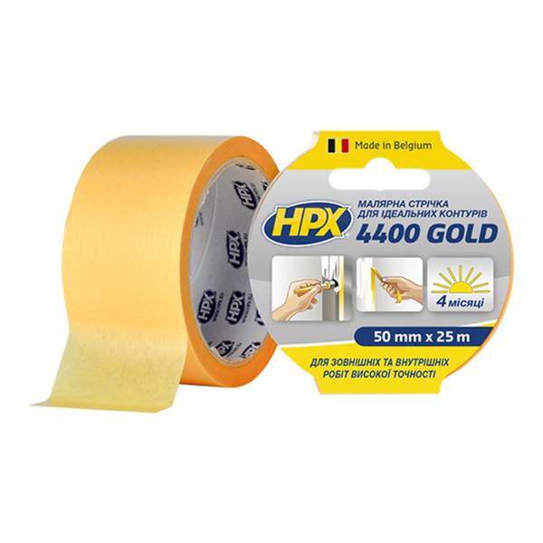Стрічка малярська HPX 4400 маскувальна, 50 мм*25 м, "золота"
