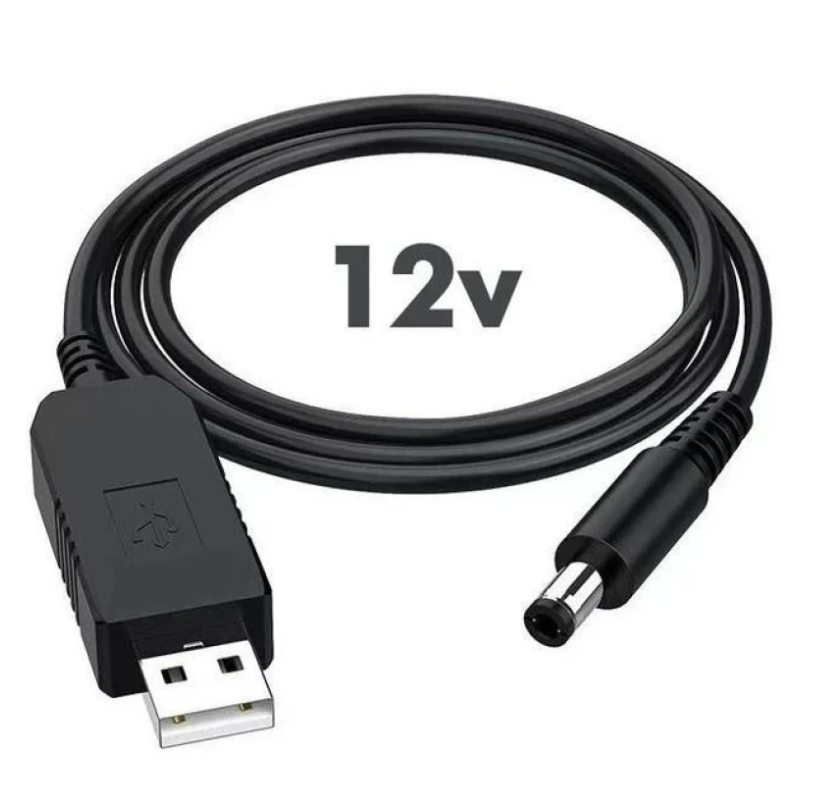 Кабель живлення USB 5V - DC 12V (для роутерів)