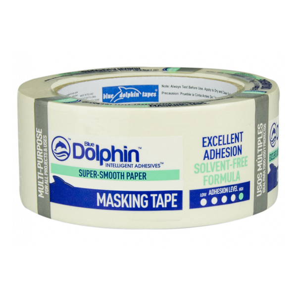 Стрічка малярська Blue Dolphin MT- 627, з високою адгезією (біла), 25 мм*50 м