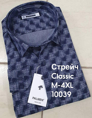 Стрейчева чоловіча сорочка з принтом Palmen класична, фото 1