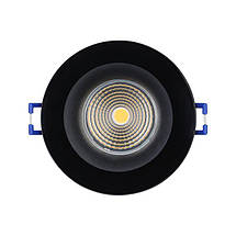 Точковий вбудований LED світильник алюмінієвий чорний 8.8х5.2 см, фото 5