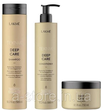 Набір для волосся Lakme Teknia Deep Care Set (шампунь 300 мл + кондиціонер, 300 мл + маска, 250 мл), фото 1