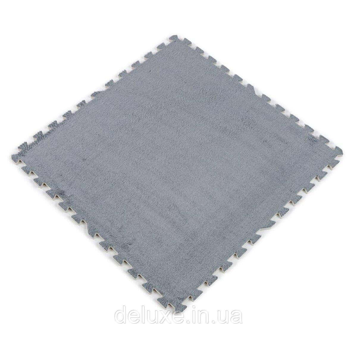 Підлога-пазл плюшевий 60х60х1см Світло-сірий (D) SW-00002081, фото 1