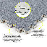 Підлога-пазл плюшевий 60х60х1см Світло-сірий (D) SW-00002081, фото 3