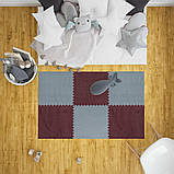 Підлога-пазл плюшевий 60х60х1см Світло-сірий (D) SW-00002081, фото 8