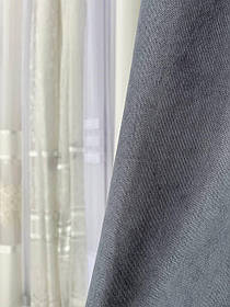 Пошита штора мікровелюр графіт