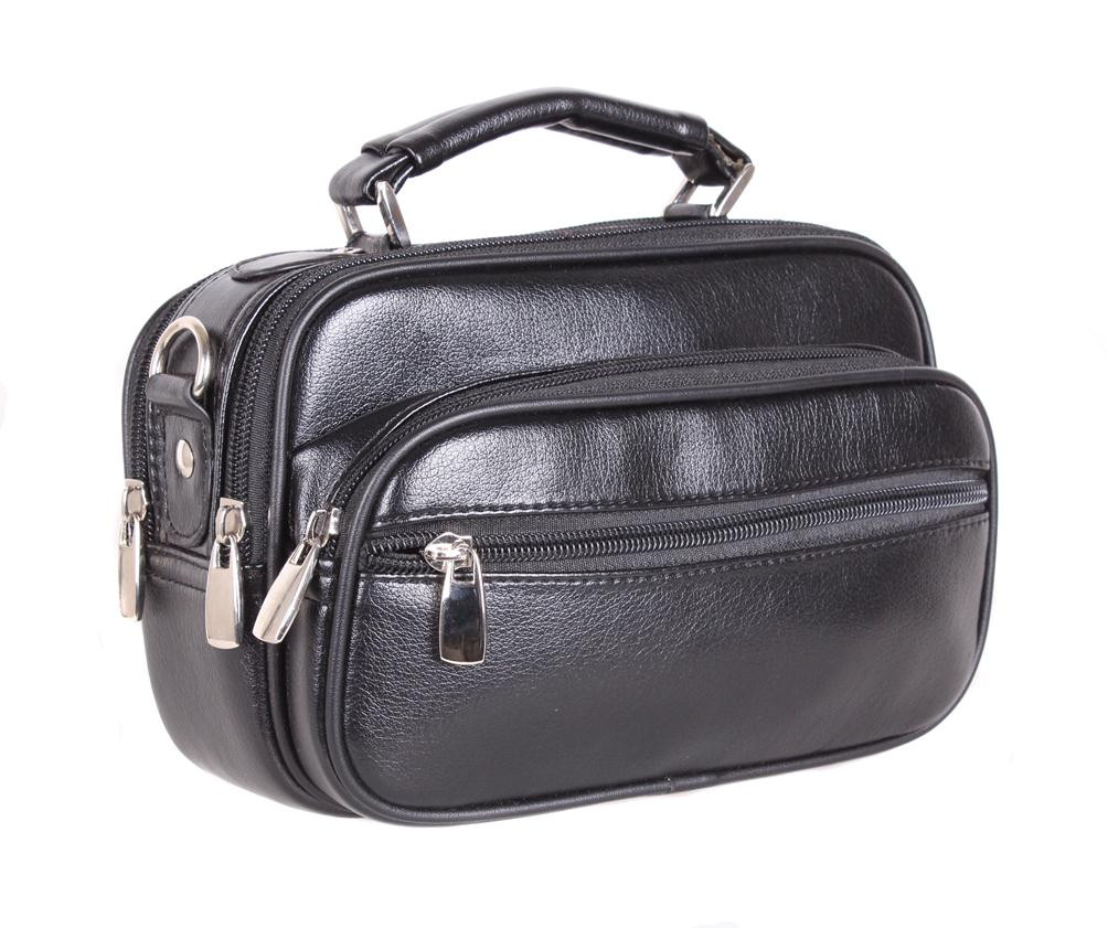 Чоловіча барсетка зі штучної шкіри 302532 чорна, фото 1