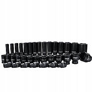 Набір ударних торцевих головок 1/2" 8-32 мм 35 шт Back Tools B13311, фото 5