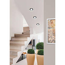 Точковий вбудований LED світильник алюмінієвий чорний 8.8х5.2 см, фото 4