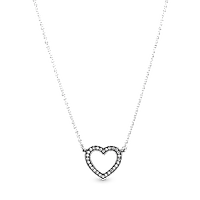 Срібне намисто Pandora «Сяюче серце» 590534CZ