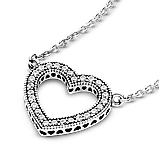 Срібне намисто Pandora «Сяюче серце» 590534CZ, фото 5