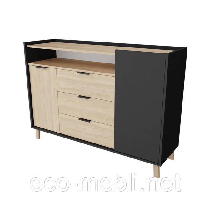 Тумба ТВ Сканді МН-02 дуб пісочний/графіт в вітальню,спальню, фото 1