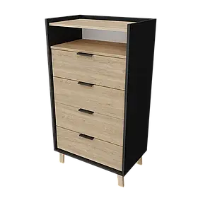 Комод Сканді МН-18 дуб пісочний/графіт в вітальню,спальню