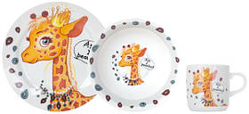 Дитячий набір посуду Limited Edition PRETTY GIRAFFE 3 предмети YF6025