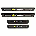 Карбонова захисна стрічка на пороги авто Chevrolet 4 штуки в комплекті, фото 2