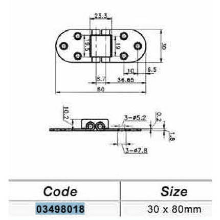 Петля 30 x 80 mm 3498018 судновий для човна катера і яхти, фото 1