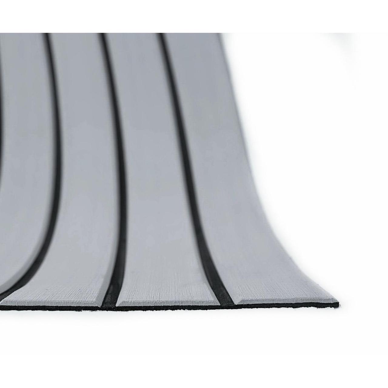 Штучний тик EVA V-канали Колір 4 світло-сірий тик чорна смуга 230x90 см 6 мм антиковзкий для човна і яхти