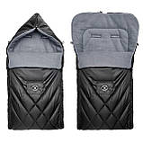 Комплект демісезонний конверт чохол на флісі в коляску люльку санки For Kids і рукавички для батьків, фото 4