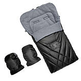 Комплект демісезонний конверт чохол на флісі в коляску люльку санки For Kids і рукавички для батьків, фото 5