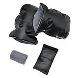 Комплект демісезонний конверт чохол на флісі в коляску люльку санки For Kids і рукавички для батьків, фото 9