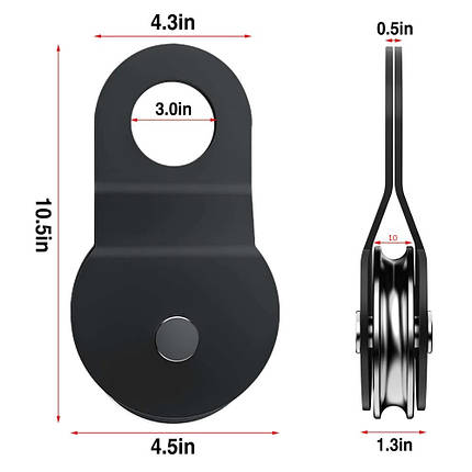 Роликовий блок на 10 тонн з роз'ємом для лебідки автомобіля та квадроцикла X-BULL навантаження 10000 кг новий для квадроцикла, фото 1