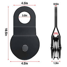 Роликовий блок на 8 тонн з роз'ємом для лебідки X-BULL вантажопідйомність 8000 кг для автомобіля та квадроцикла