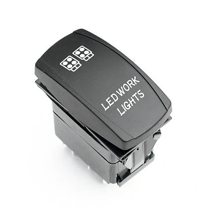 Перемикач YuJ Rocket 7P On-Off-On синій LED 11 YuJ для човна та катера, фото 1