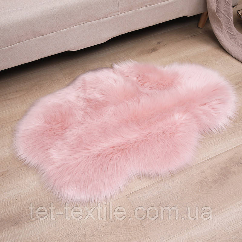 Килимок шкірка зі штучного хутра овчини Colorful Home рожевий 60х80см