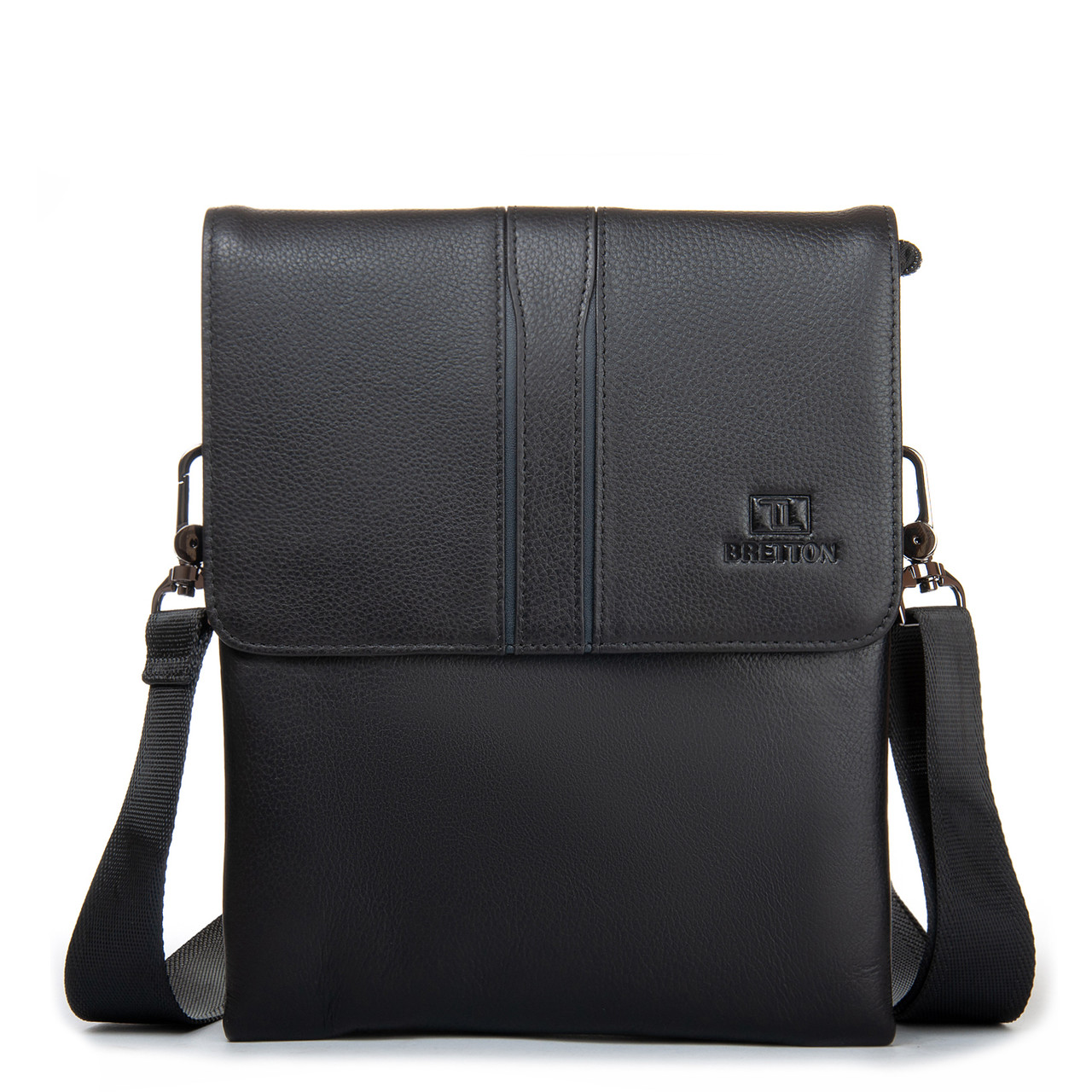 Сумка чоловіча планшетка шкіряна через плече BRETTON 5299-4 black