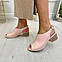 Босоніжки шкіряні жіночі на широкому підборі. Колір пудра. 39 розмір, фото 2