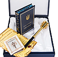 Книга "Конституція України" у шкіряній палітурці та булава в подарунковій коробці, фото 4