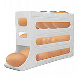 Диспенсер для зберігання яєць вертикальний пластиковий білий, фото 3