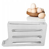 Диспенсер для зберігання яєць вертикальний пластиковий білий, фото 7