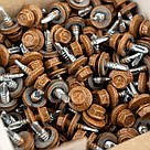 Саморіз RAL 0001 4,8х19 (колір - золотий дуб) для металу (покрівля/фасад) з шестигранною головкою та шайбою EPDM, фото 2