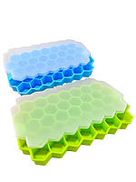 Силіконова форма для льоду з кришкою, Медові стільники на 37 комірок