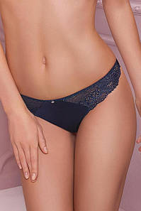 Жіночі трусики стрінги в поєднанні з мереживом сині  Leilieve 993