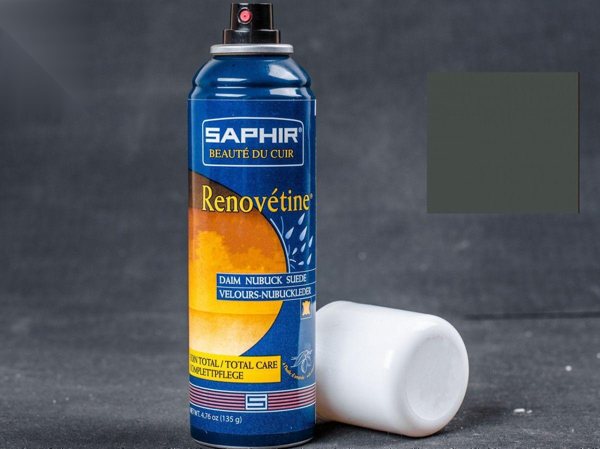 Аерозоль-сіра фарба для замші Saphir Renovetine, 200 мл,(0204)(14)