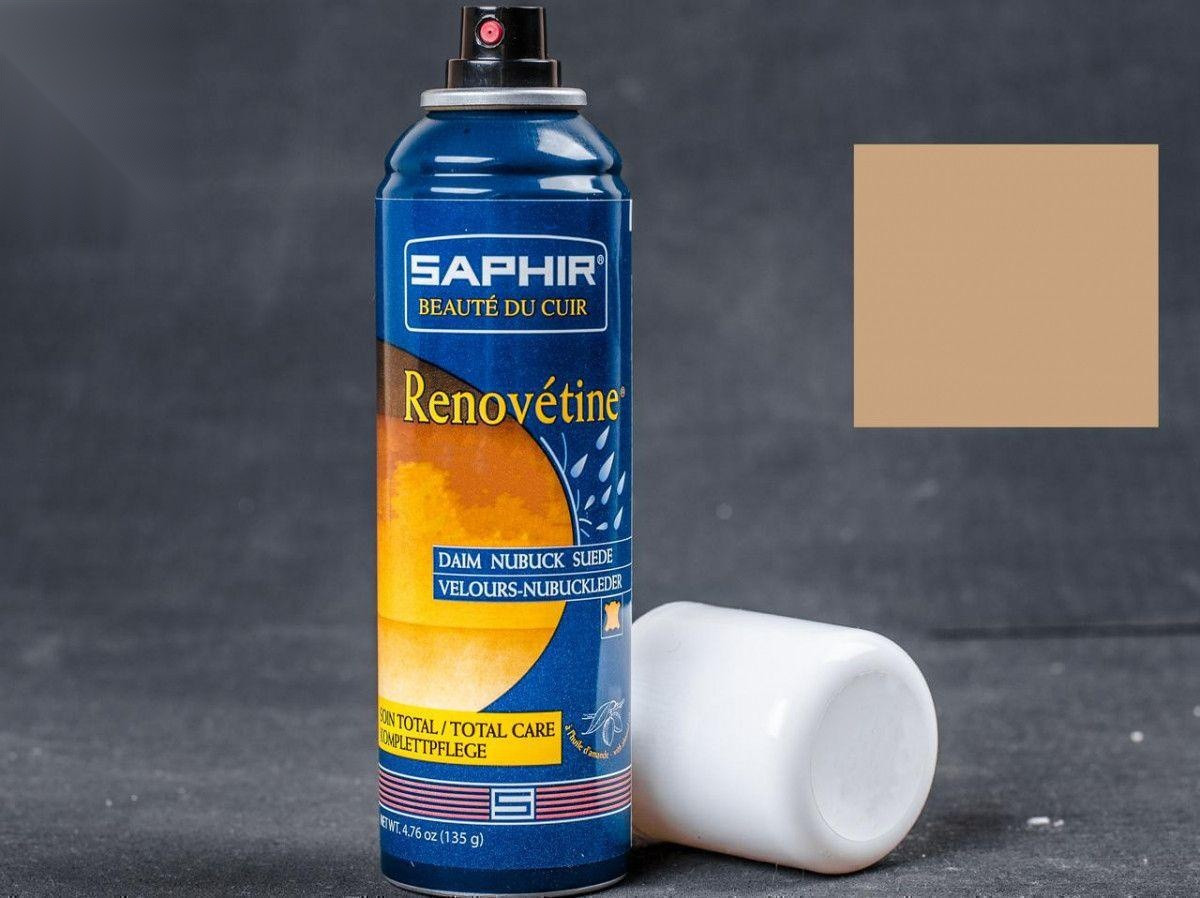 Аерозоль-фарба бежевий для замші Saphir Renovetine, 200 мл,(0204)(16)