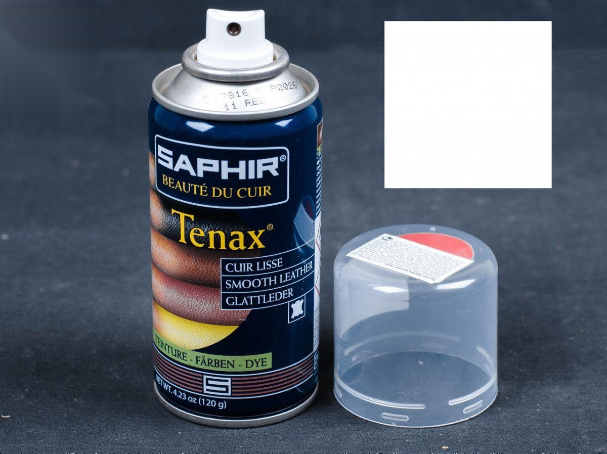Аерозольна біла фарба для гладкої шкіри Saphir Tenax Spray, 150 мл (0823)(21)