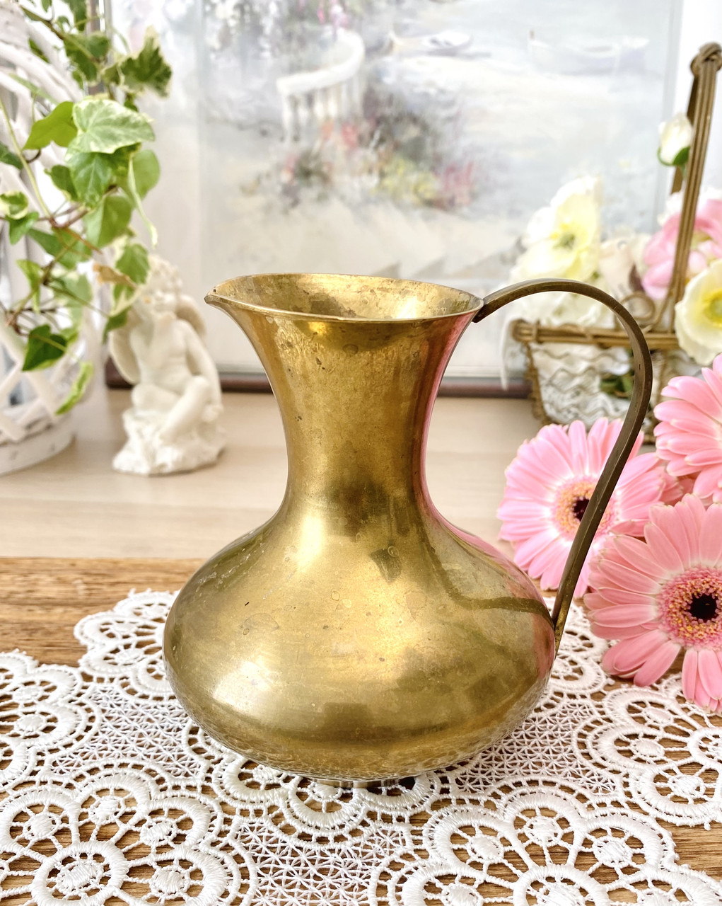 Старий німецький латунний глечик, латунь, Німеччина, 400 мл, вінтаж