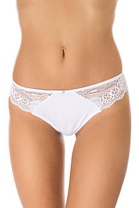 Жіночі трусики стрінги в поєднанні з мереживом білі Leilieve 993