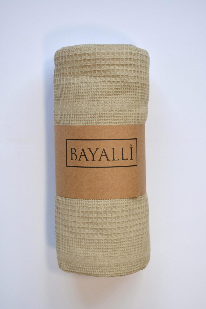 Вафельне простирадло-покривало Bayalli 200×230 см. Bej