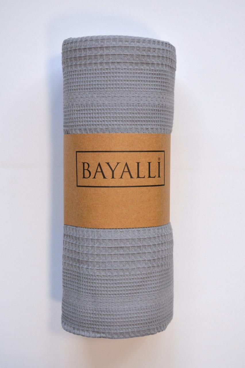 Вафельне простирадло-покривало Bayalli 160×230 см. Grey
