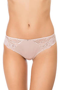 Жіночі трусики стрінги в поєднанні з мереживом бежеві Leilieve 993 L