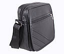 Чоловіча сумка зі шкірозамінника 302836 чорна, фото 2