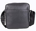 Чоловіча сумка зі шкірозамінника 302836 чорна, фото 3