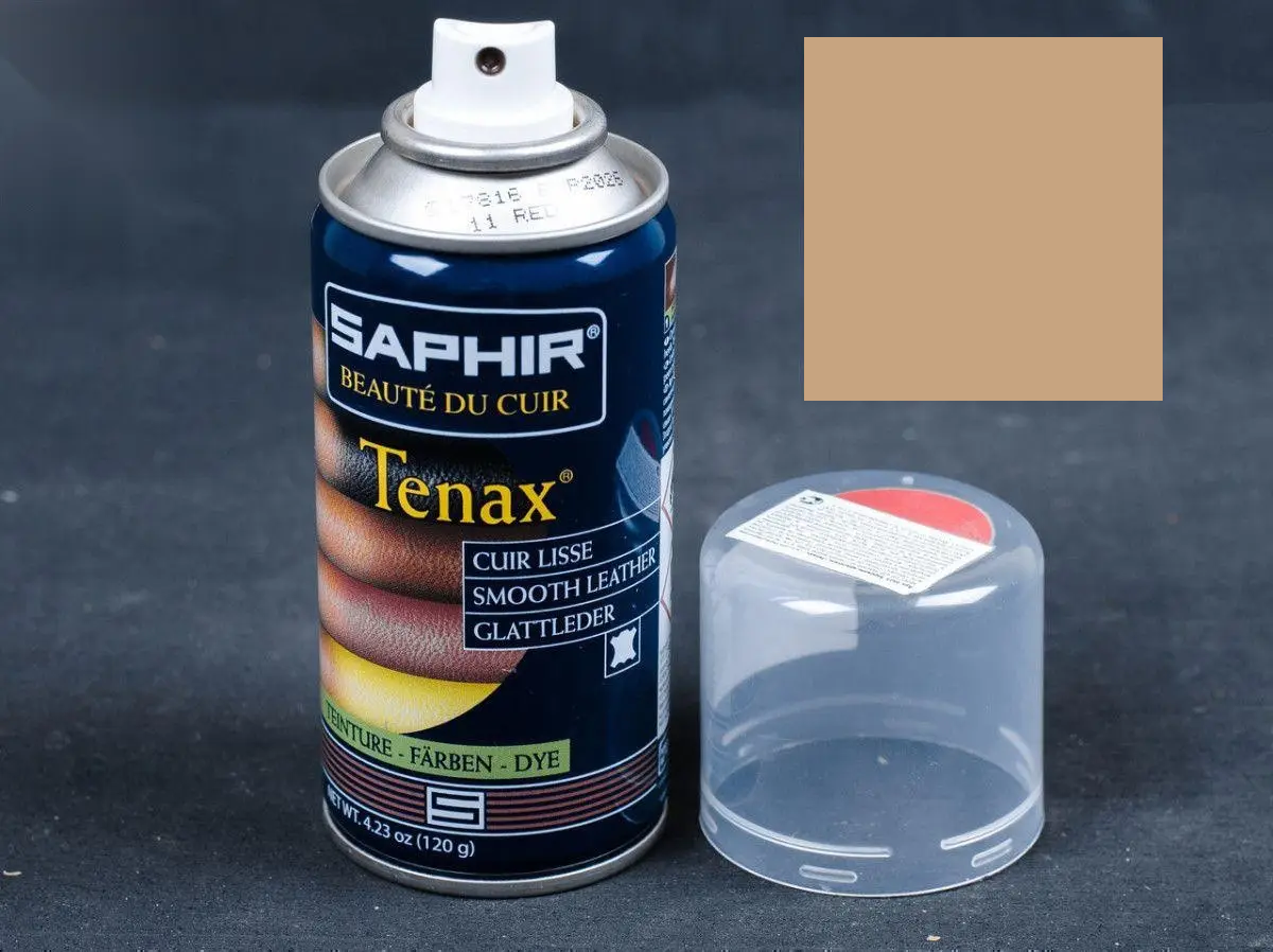 Аерозольна бежева фарба для гладкої шкіри Saphir Tenax Spray, 150 мл (0823)(16)