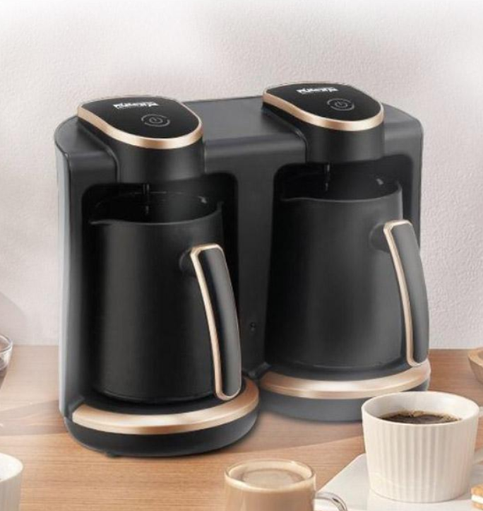 Електрична капельна кавоварка DSP 400+400 Вт із 2 пластиковими чашами 0,25+0,25л KA-3049, фото 1