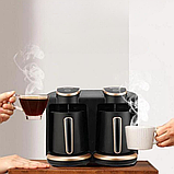 Електрична капельна кавоварка DSP 400+400 Вт із 2 пластиковими чашами 0,25+0,25л KA-3049, фото 8