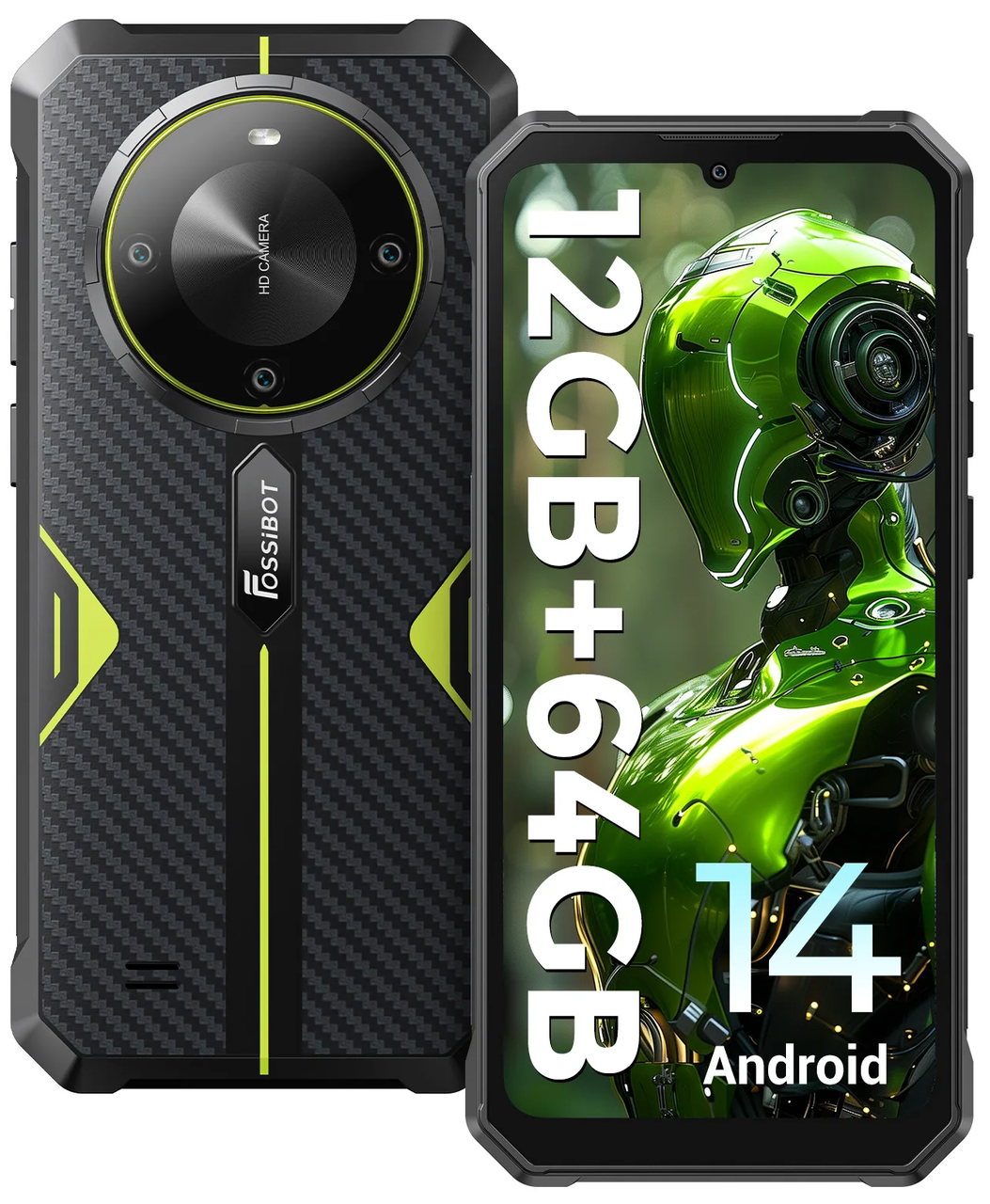 Захищений смартфон Oukitel FOSSiBOT F105 Green 4/64GB акумулятор 10300мАч НОВИНКА